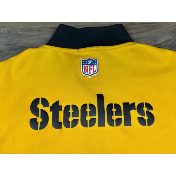 Pittsburgh Steelers Mens Nike NFL ONField Full Zip Track Jacket Size L Gold/Blk - Picture 4 of 10